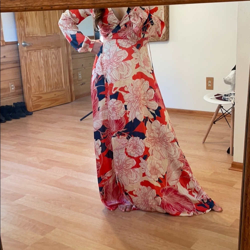 Silky floral wrap dress from LuLu’s NWT